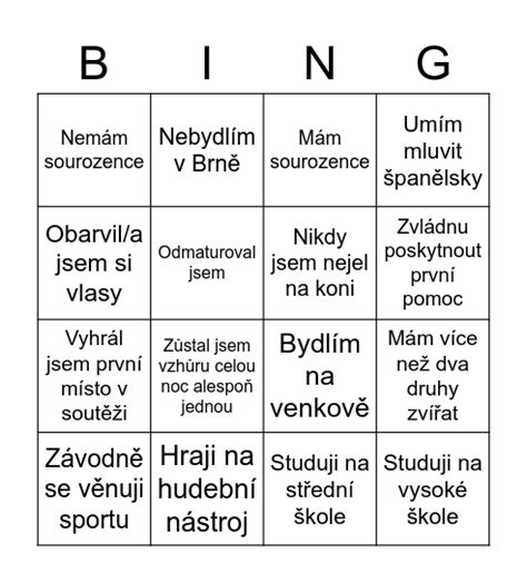 seznamovací bingo|Táborovky: Seznamovací bingo